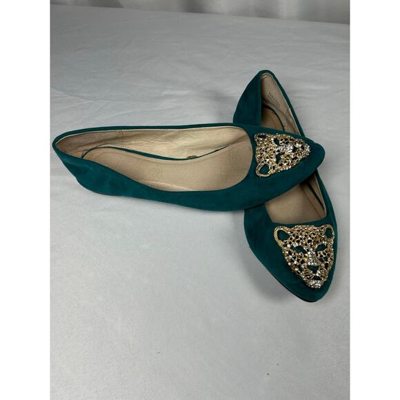 Aldo Womens Flats Loafers Size 6 Black Decorative Leopard Head Slip On Shoes - Picture 3 of 5